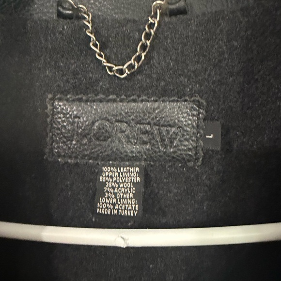 Men’s J. Crew Black Leather Jacket Size Large - Picture 3 of 3